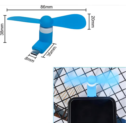 SURETY High Quality 2 in 1 Micro USB Fan + USB 2.0 Mini 2-Blade Fan Portable Fan High Speed USB Fan/ Portable USB fan/ Mini Mobile Cooler/ Mini USB fan/ USB Electric Phone Fan Cooler for All Smartphone personal mini fan P9 USB Fan  (Blue)