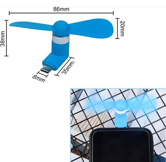 SURETY High Quality 2 in 1 Micro USB Fan + USB 2.0 Mini 2-Blade Fan Portable Fan High Speed USB Fan/ Portable USB fan/ Mini Mobile Cooler/ Mini USB fan/ USB Electric Phone Fan Cooler for All Smartphone personal mini fan P9 USB Fan  (Blue)